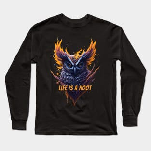 Life is a hoot owl splash art Long Sleeve T-Shirt
